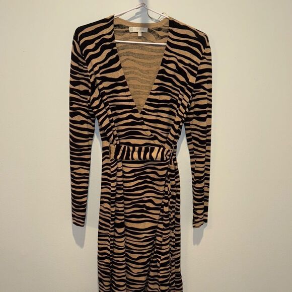 Hobb london Zadie Zebra-Stripe Wrap Dress - Picture 1 of 3